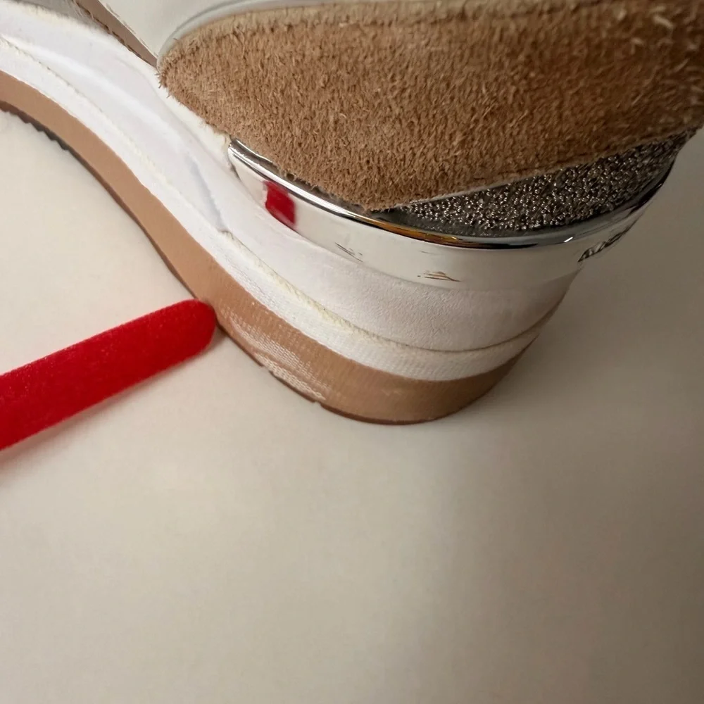 Michael Kors Georgie Mixed-Media Trainers | Silver & Tan Sneakers